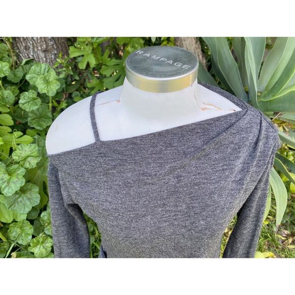 Rachel Roy Womens Asymmetrical Knit Blouse Size Small Gray Heather - Picture 2 of 7